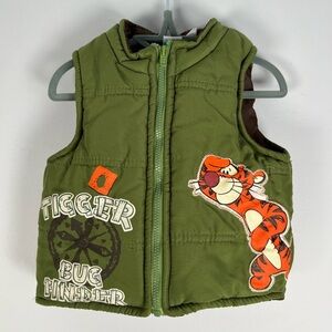 Y2K Disney Tigger "Bug Finder" Green Puffer Vest